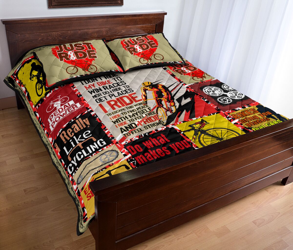 Cycling My Bike I Ride - Bed Set - Love Quilt Bedding Set