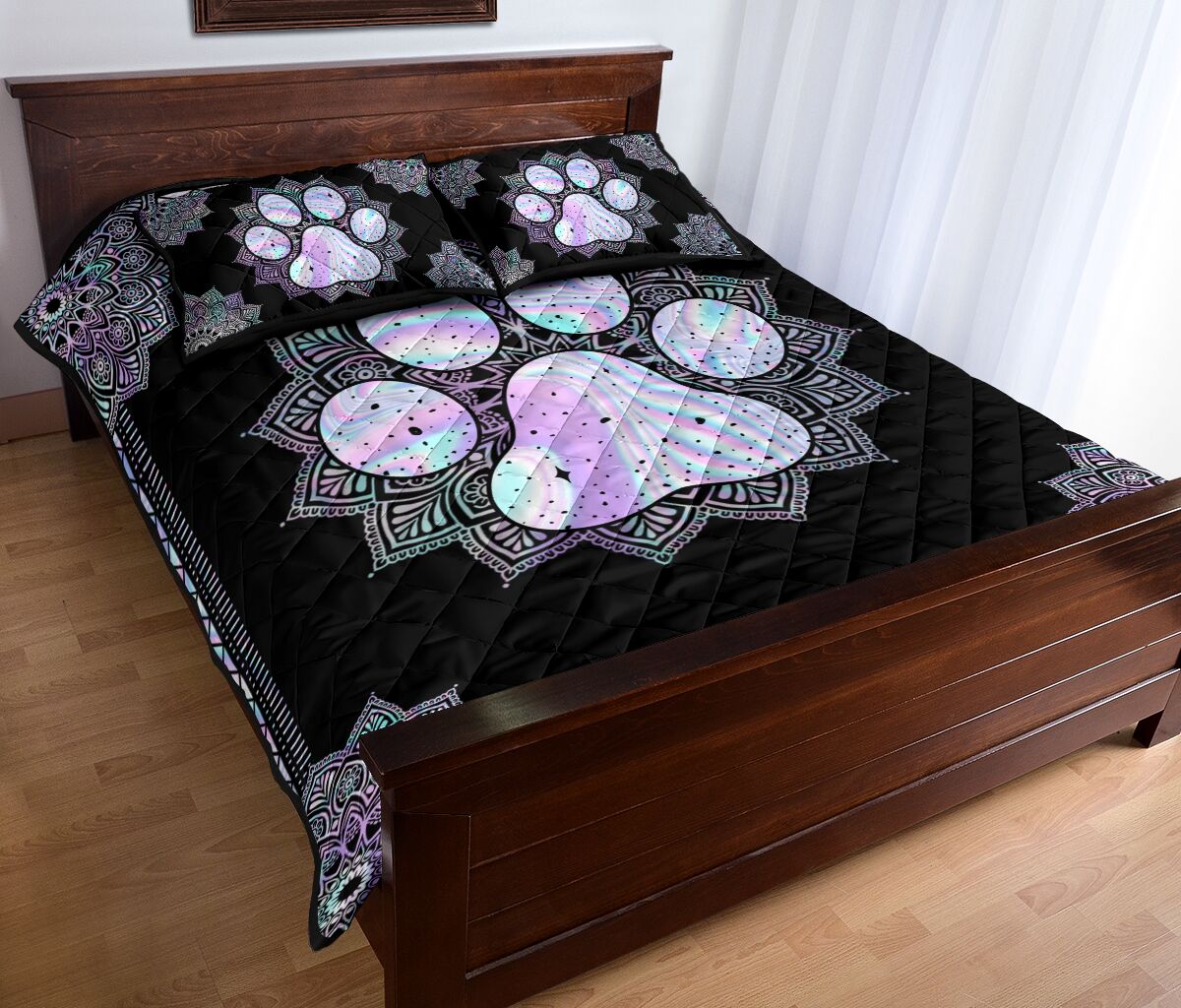 Quilt Bed Set - Mandala - Dog  - Love Quilt Bedding Set