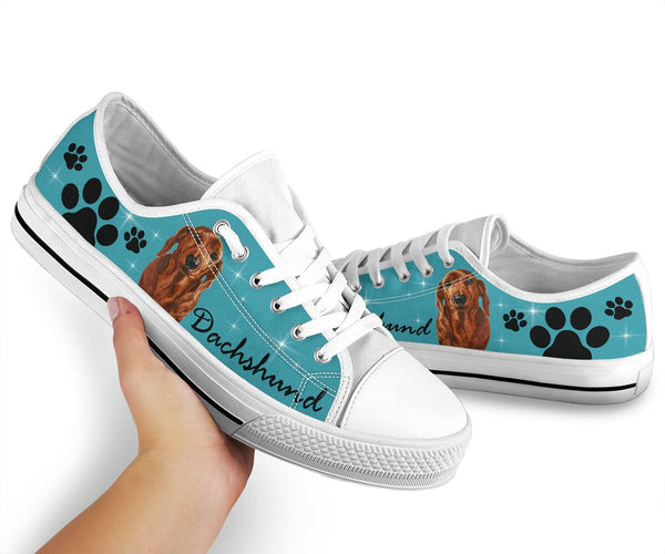Dachshund And Dog Paw - Low Top Shoe - Love Love Top Shoes