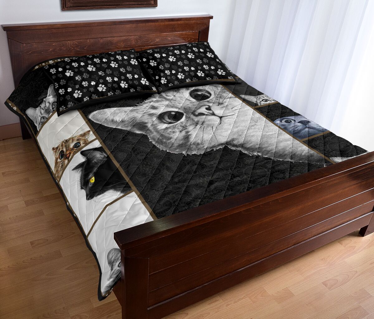 Cat Quilt Bed Set 1 - Love Quilt Bedding Set