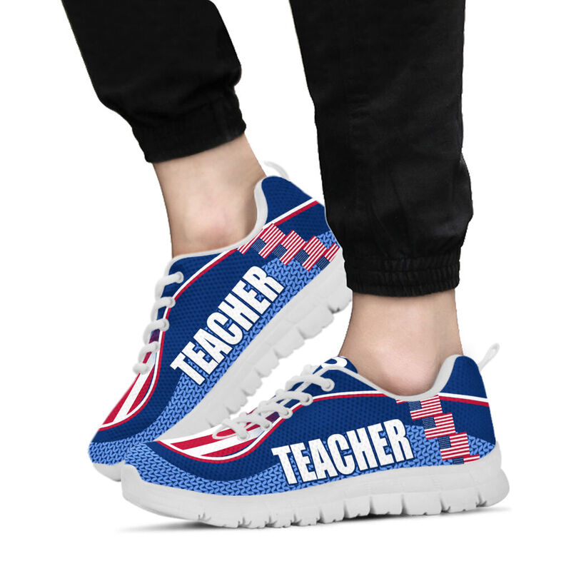 Teacher America Flag Cl Shoes Sneakers, Running Shoes, Shoes For Women, Shoes For Men, Cust- Love Sneakers