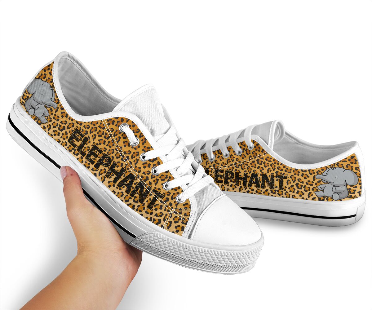 Elephant Leopard Skin Low Top Shoes