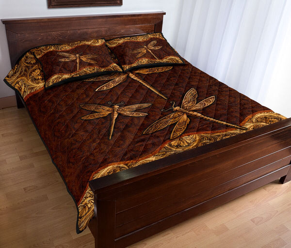 Dragonfly Sculpture Quilt Bed Set - Love Quilt Bedding Set