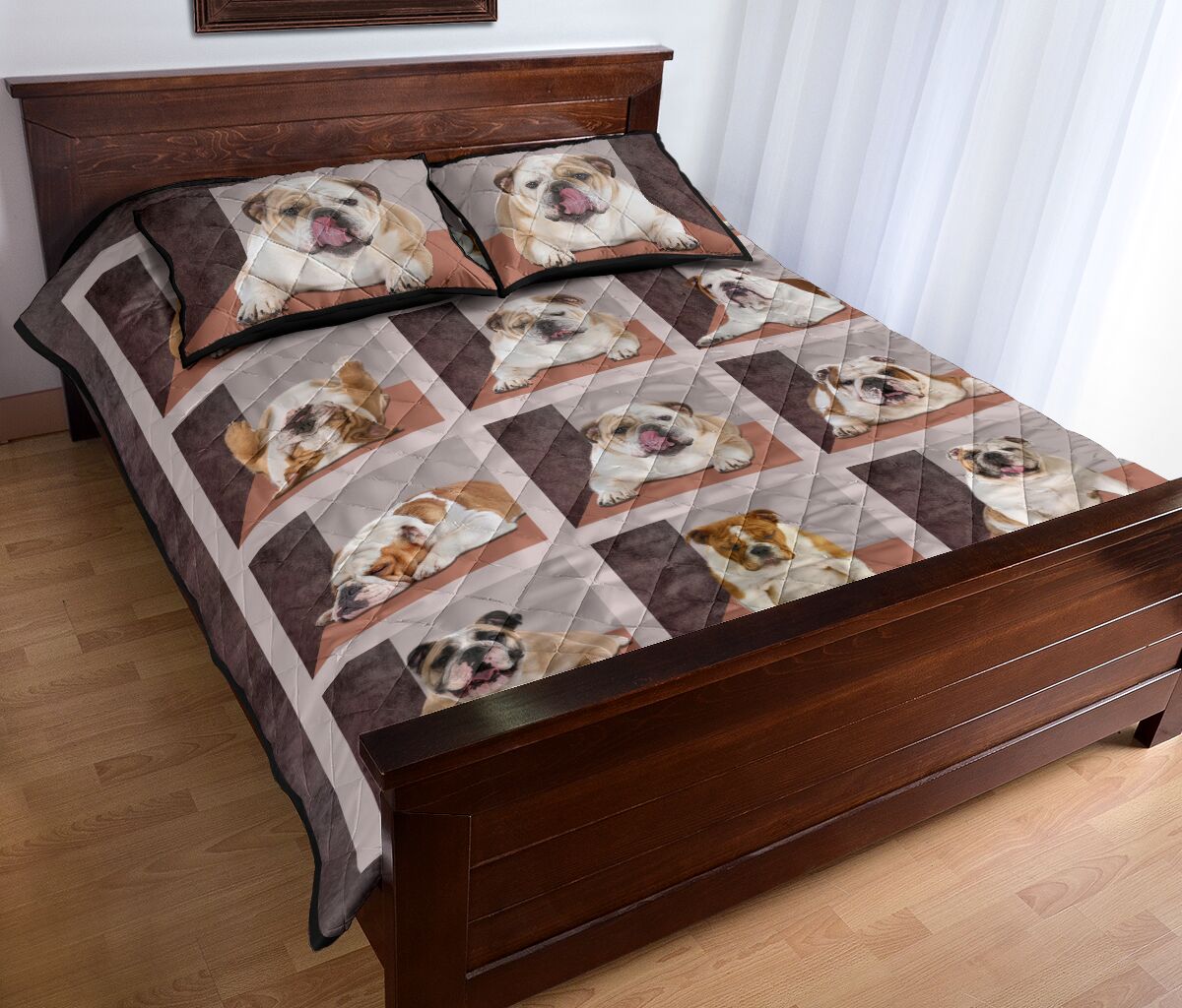 Bulldog Square Cute - Bed Set - Love Quilt Bedding Set
