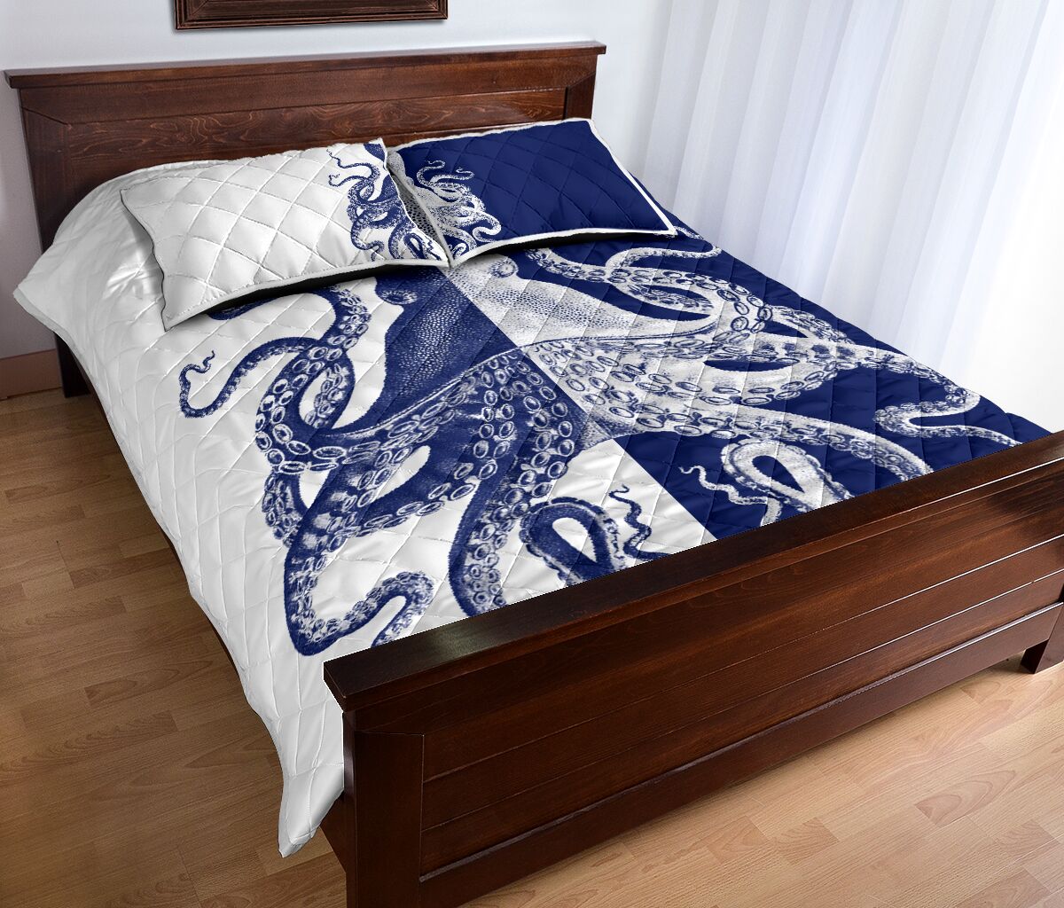 Octopus Sea Animal Art Style Quilt Bed Set - Love Quilt Bedding Set