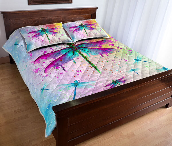 Dragonfly Color- Quilt Bed Set - Love Quilt Bedding Set