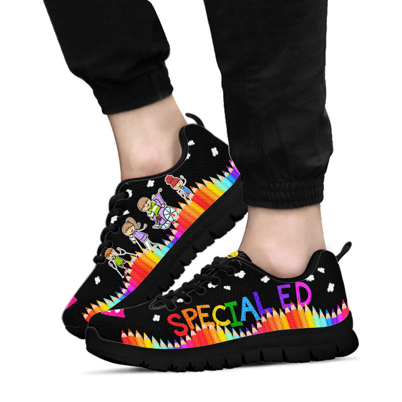Special Ed All Black Shoes Sneakers, Runni- Love Sneakers
