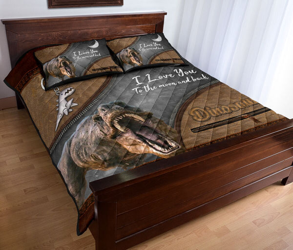 Dinosaur Animal Leather Quilt Bed Set 6- Love Quilt Bedding Set