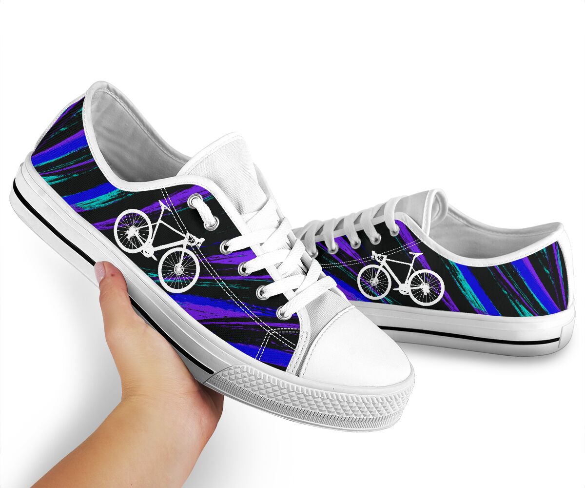 Cycling Purple Watercolor - Low Top Shoe - Love Love Top Shoes