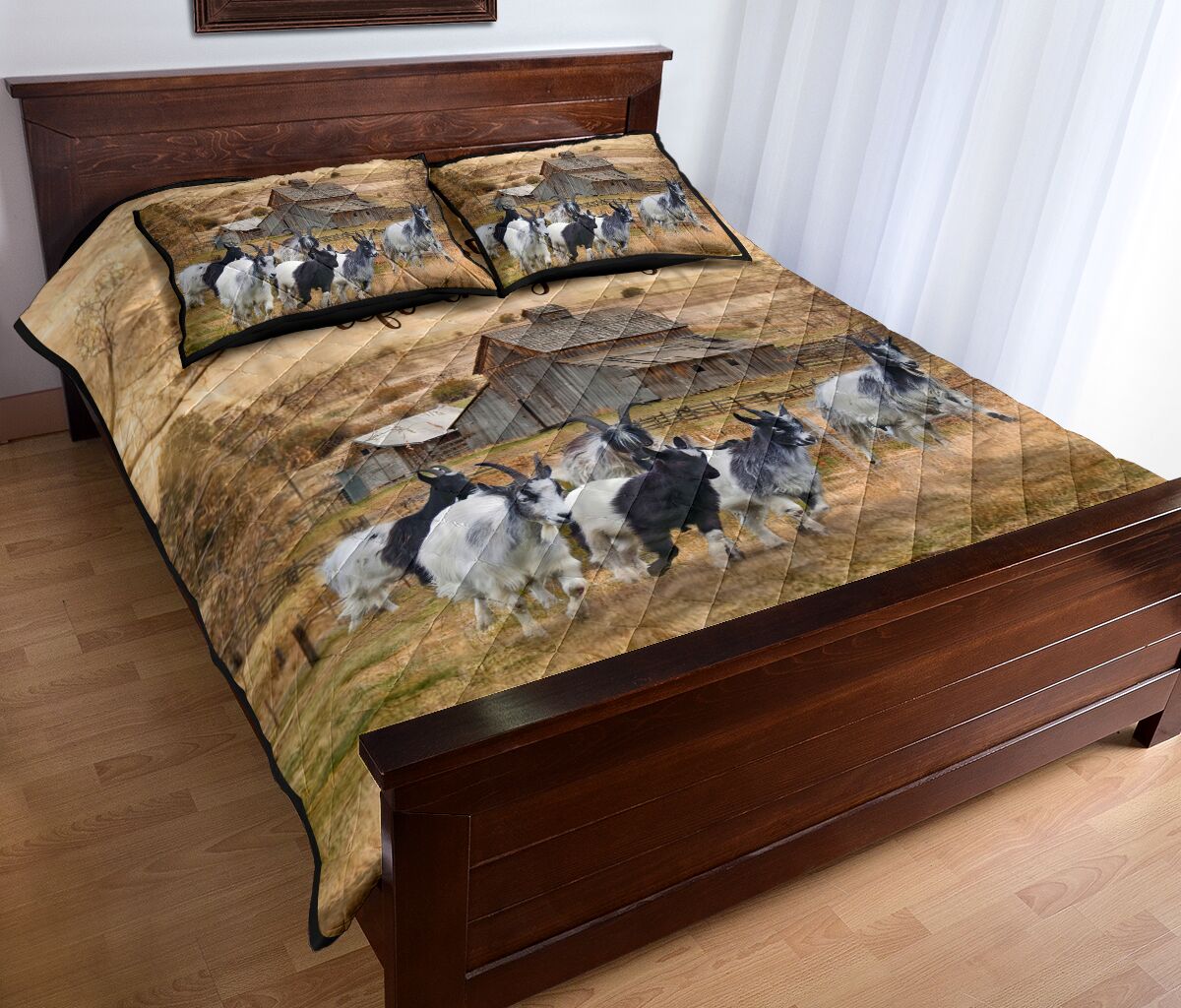 Quilt Bed Set - Goats - Live Like Someone 47 - Love Quilt Bedding Set