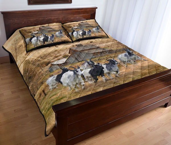 Quilt Bed Set - Goats - Live Like Someone 47 - Love Quilt Bedding Set