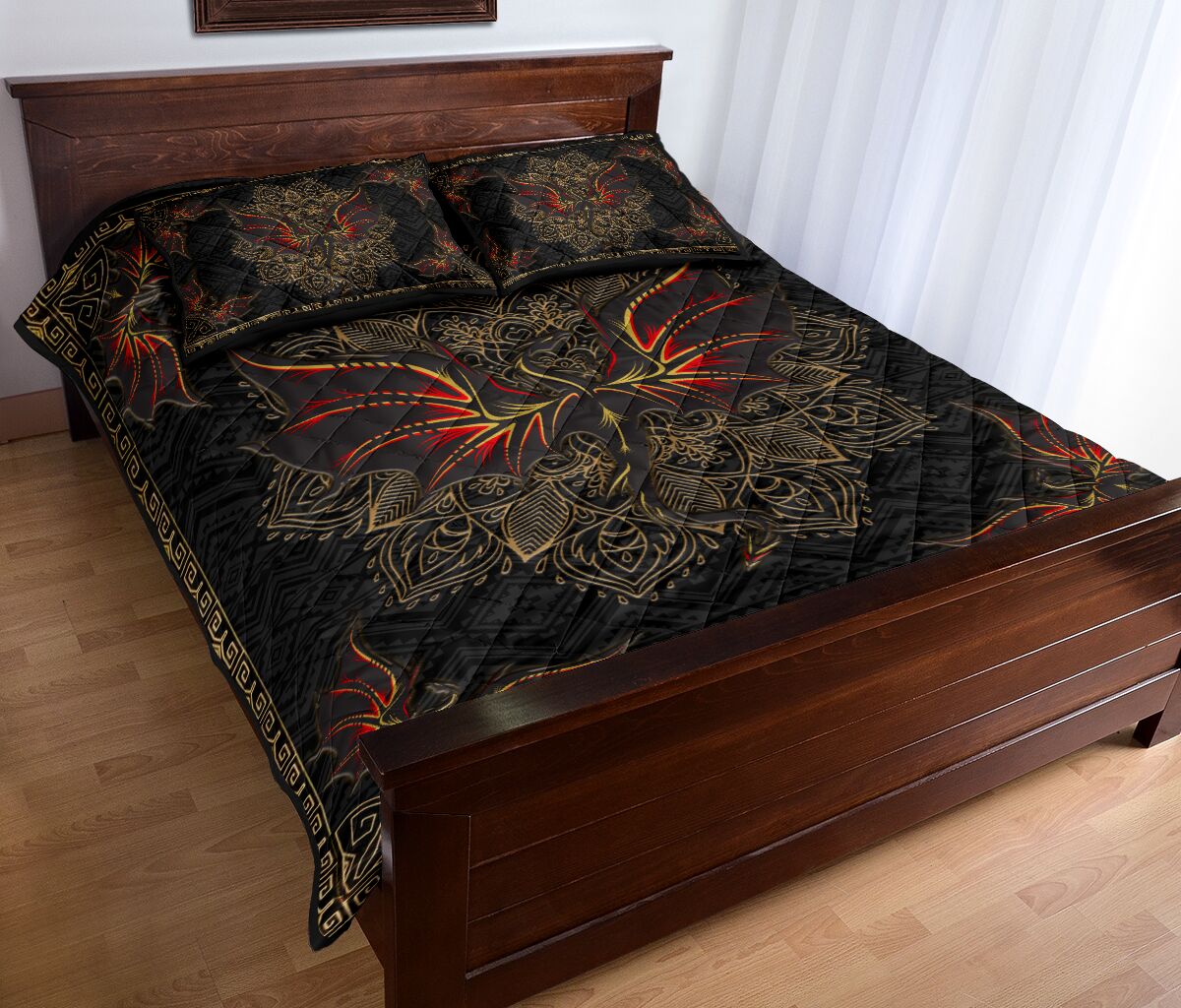 Dragon Tribal Pattern Quilt Bed Set- Love Quilt Bedding Set
