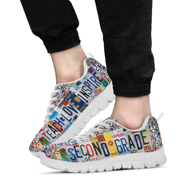 Second Grade License Plates Sneakers, Runni- Love Sneakers