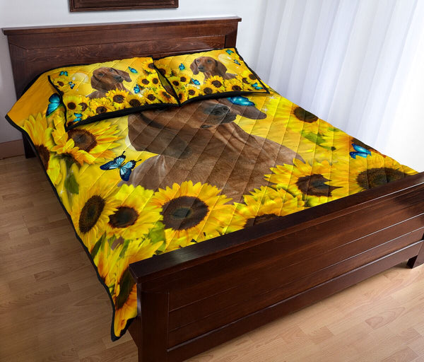 Dachshund Sunflower - Bed Set - Love Quilt Bedding Set