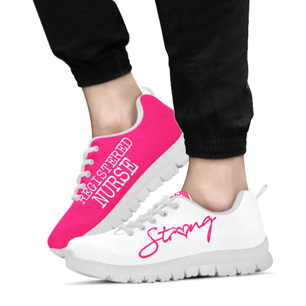 Nurse-strong Registered Pink White 2 Sneakers, Running Shoes, Shoes For Women, Shoes For Men- Love Sneakers