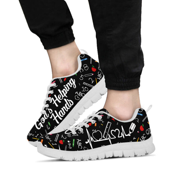 God's Helping Hands Hb Partten Sneakers, Running Shoes, Shoes For Women, Shoes For Men, Cust- Love Sneakers