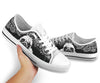 Pug Paisley Black White Low Top  Shoes