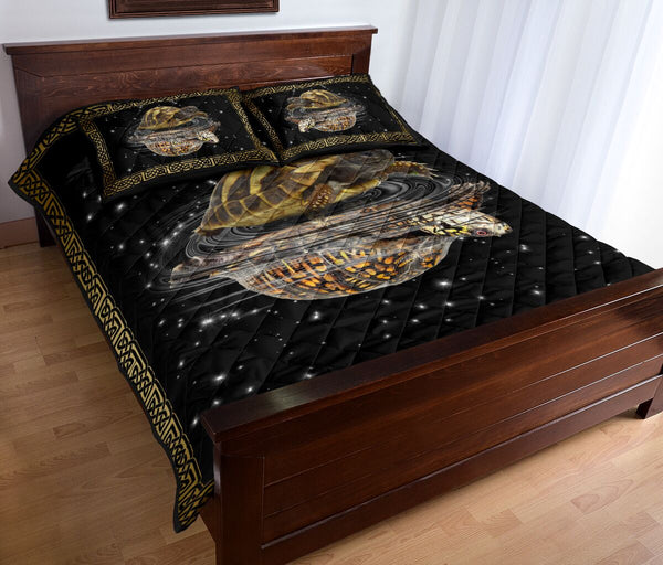 Turtle Reflection Mandala Style Quilt Bed Set - Love Quilt Bedding Set