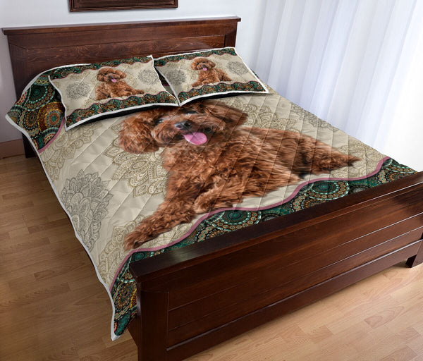 Poodle Dog - Vintage Mandala Sky - Love Quilt Bedding Set