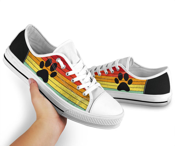 Dog Paw Rainbow Color - Low Top Shoe - Love Love Top Shoes