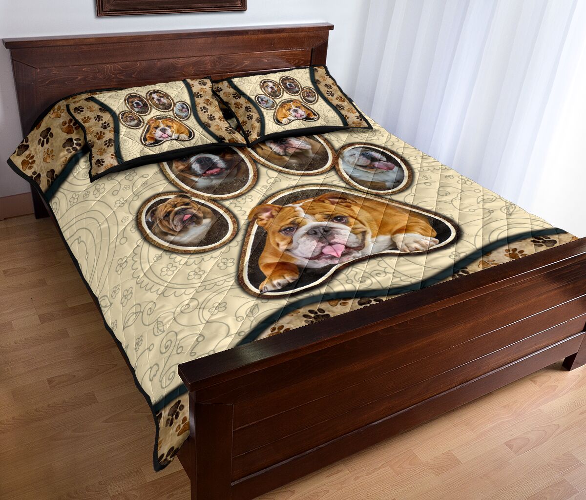 Bulldog Paw Vintage - Bed Set - Love Quilt Bedding Set