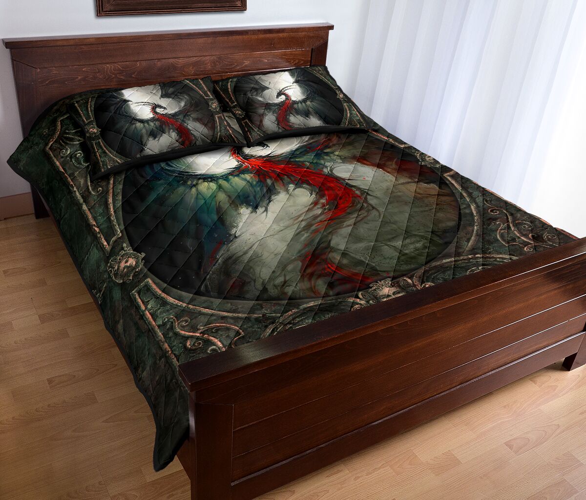 Dragon Art Style Quilt Bed Set 8- Love Quilt Bedding Set