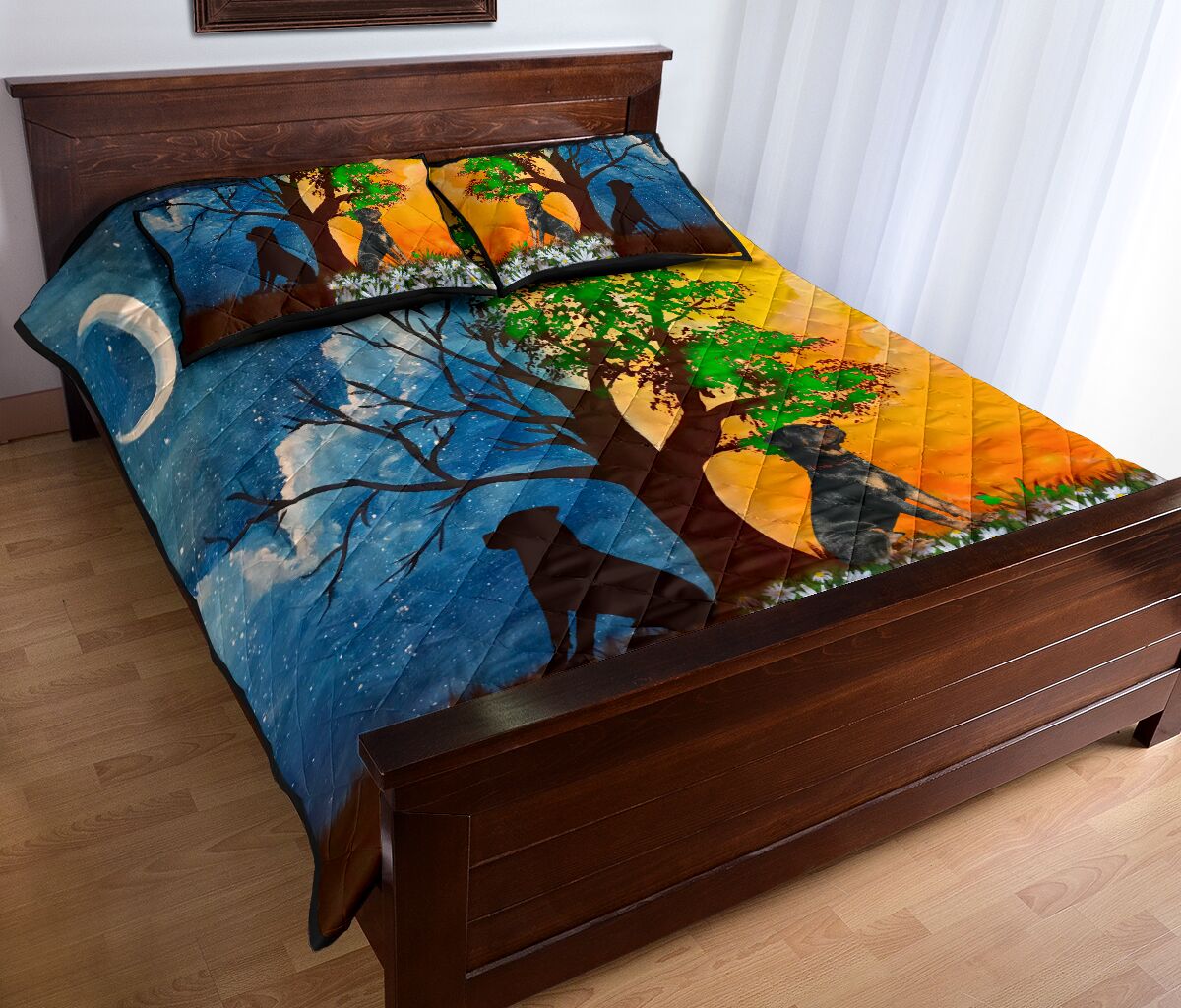 Rottweiler Moon And Sun - Quilt Bed Set - Love Quilt Bedding Set