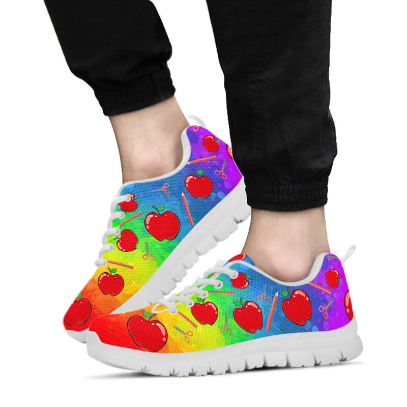 Teacher Icon- Rainbow Shoes Sneakers, Running Shoes, Shoes For Women, Shoes For Men, Custom - Love Sneakers