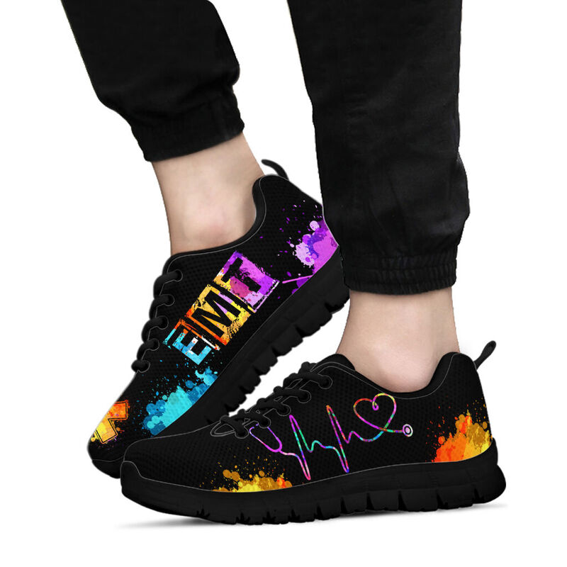 Emt- Heartbeat Art Sneakers, Running Shoes- Love Sneakers