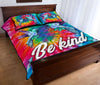 Quilt Bed Set - Hippie Background - Hummingbirds - Be Kind 86 - Love Quilt Bedding Set