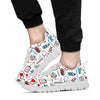 Nurse Pattern White Sneakers, Running Shoes, Shoes For Women, Shoes For Men, Custom Shoes, L- Love Sneakers