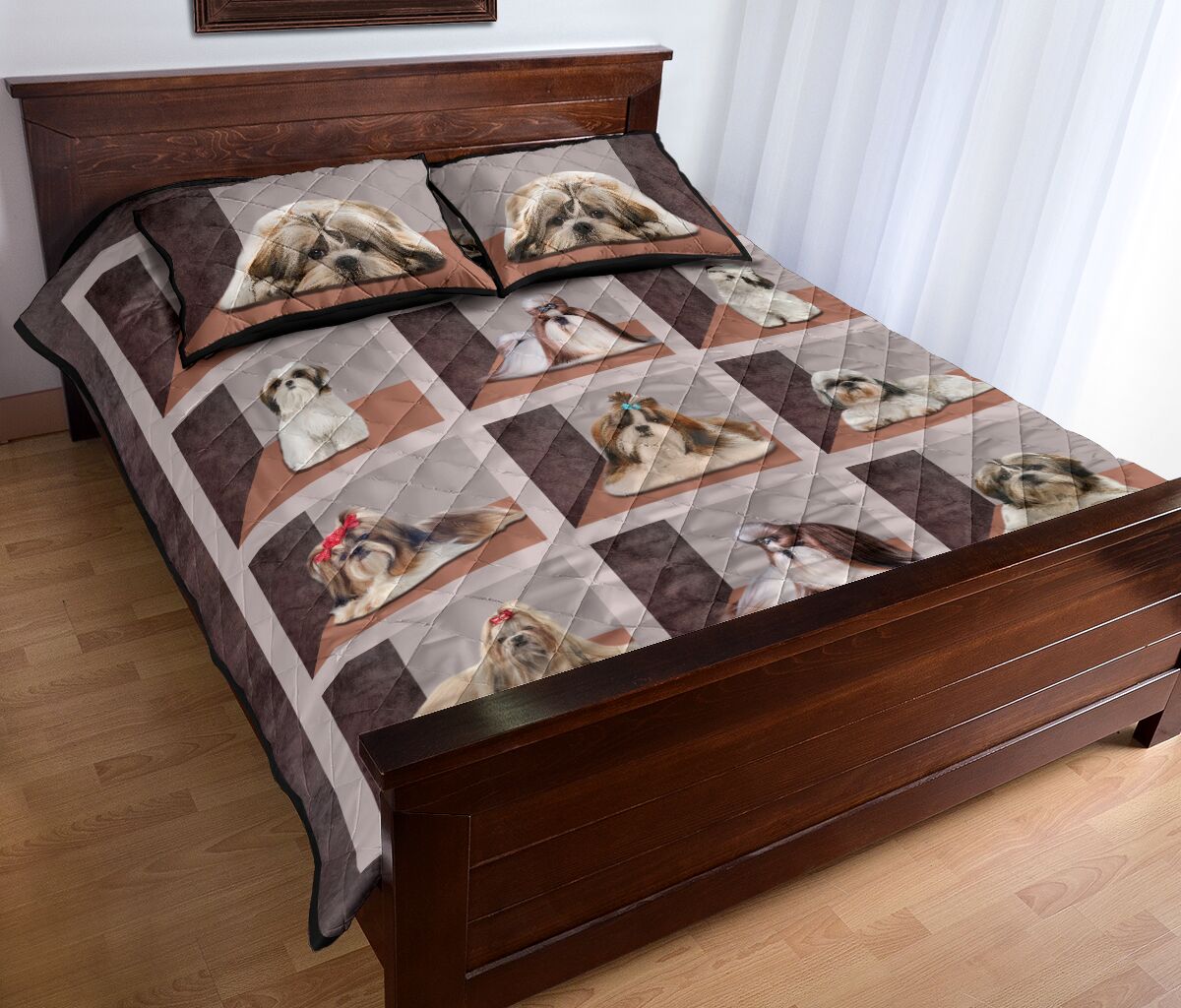 Shih Tzu Square Cute - Bed Set - Love Quilt Bedding Set