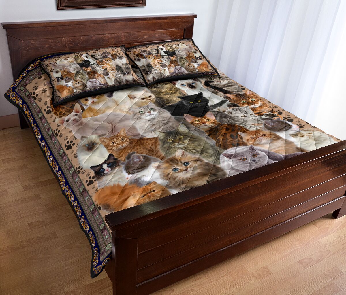 Cat Quilt Bed Set 85 - Love Quilt Bedding Set