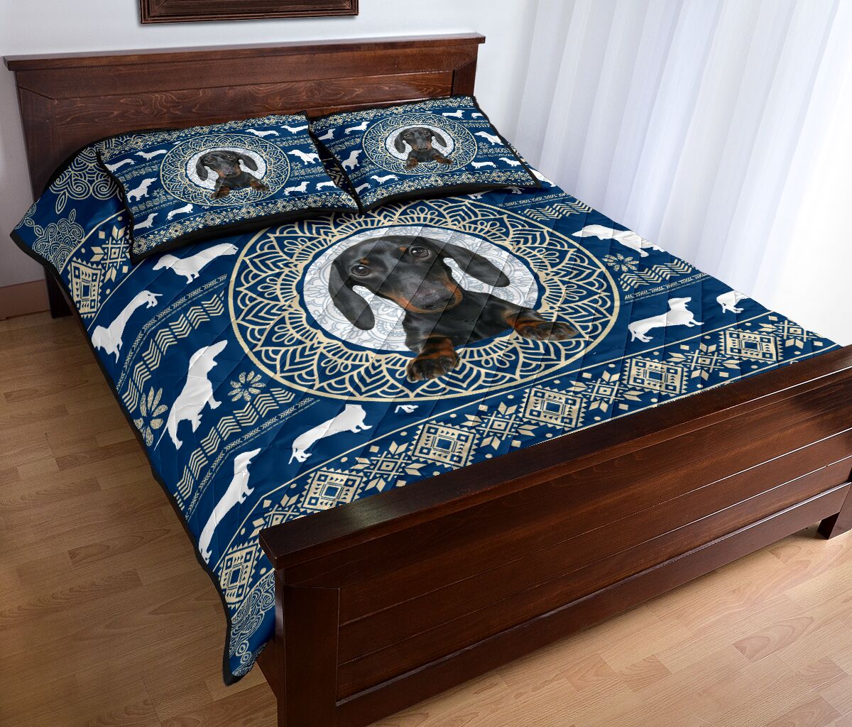 Dachshund Mandala Pattern - Bed Set - Love Quilt Bedding Set