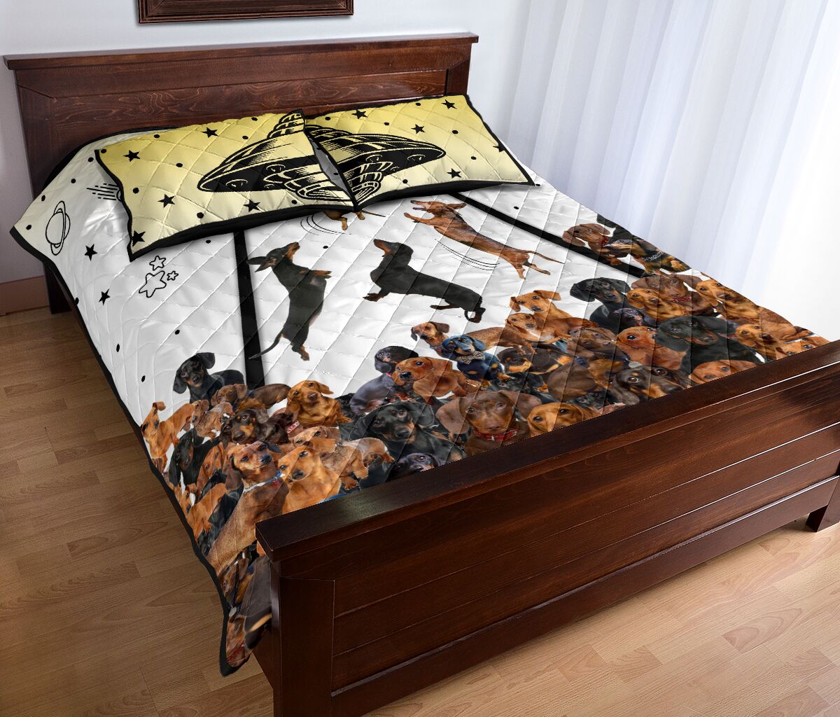 Dachshund Ufo Spaceship - Bed Set - Love Quilt Bedding Set
