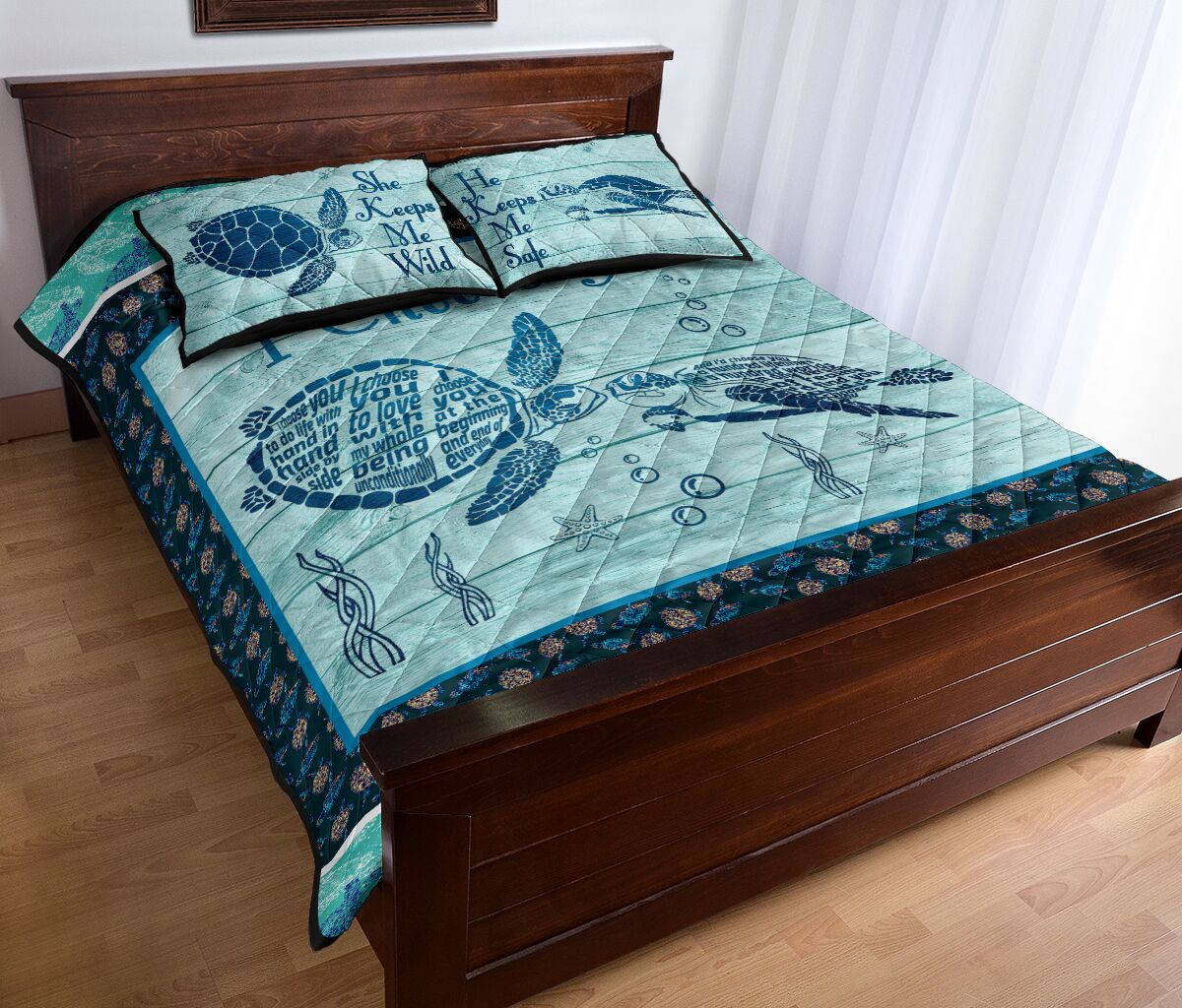 Turte Quote Style Quilt Bed Set- Love Quilt Bedding Set