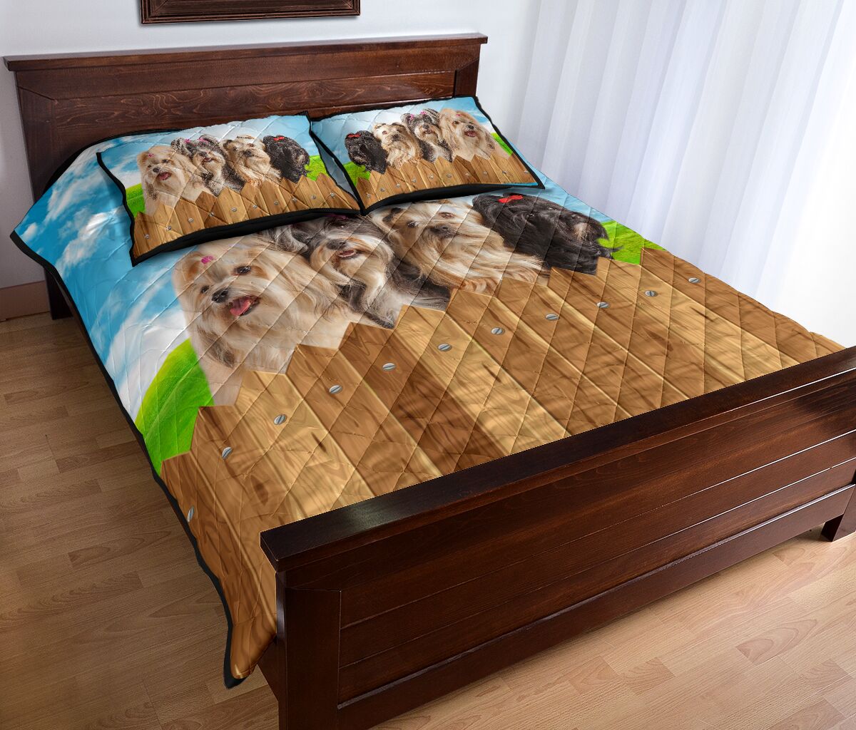 Shih Tzu Fence - Bed Set - Love Quilt Bedding Set