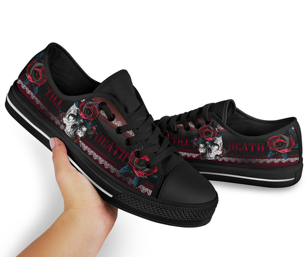 Skull Rose Low Top Shoe - Love Low Top Shoes