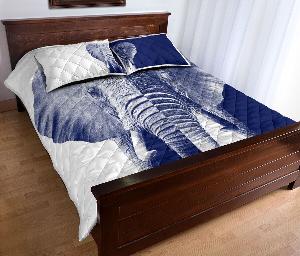 Elephant Art Style Quilt Bed Set - Love Quilt Bedding Set