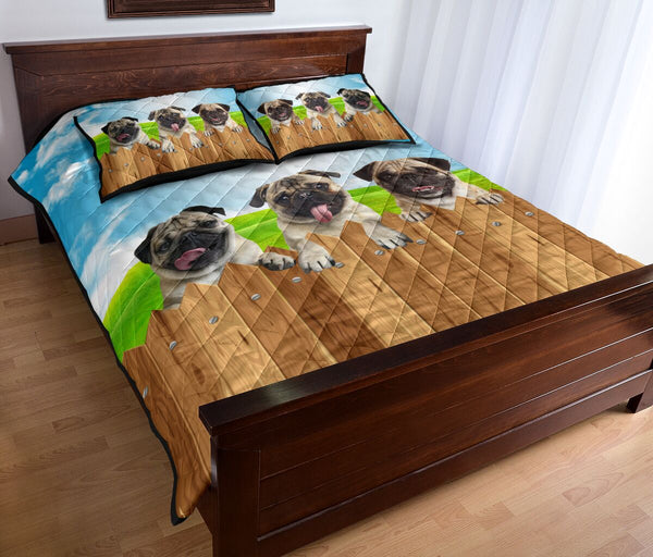 Pug Fence - Bed Set - Love Quilt Bedding Set