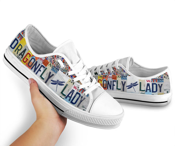 Dragonfly Lady License Plates Low Top Shoes