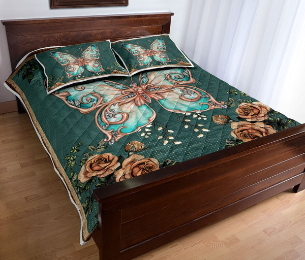 Butterfly Retro - Quilt Bed Set - Nnl - Love Quilt Bedding Set