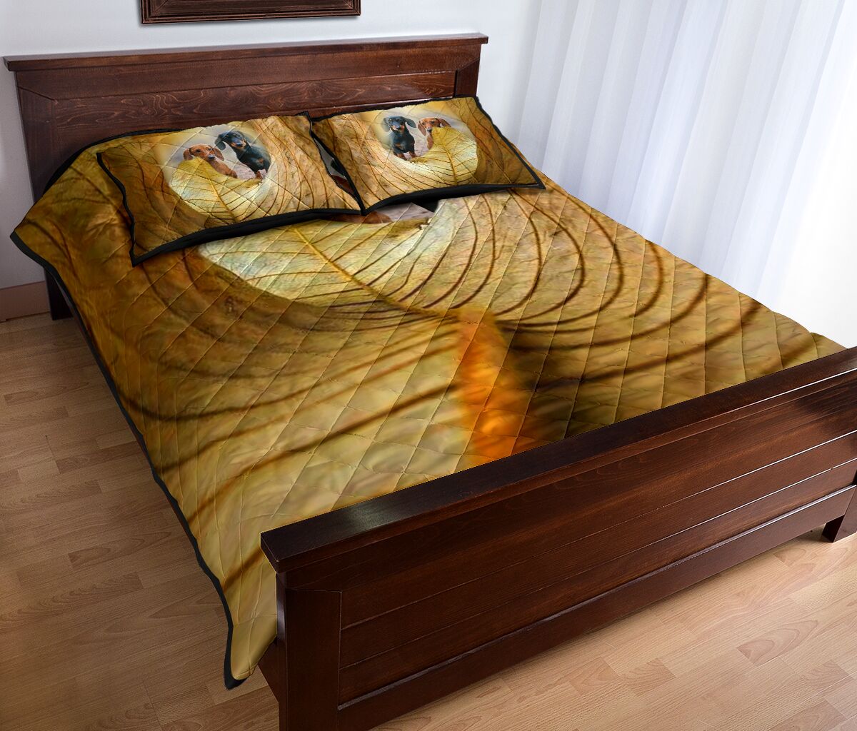 Dachshund Autumn - Quilt Bed Set - Love Quilt Bedding Set