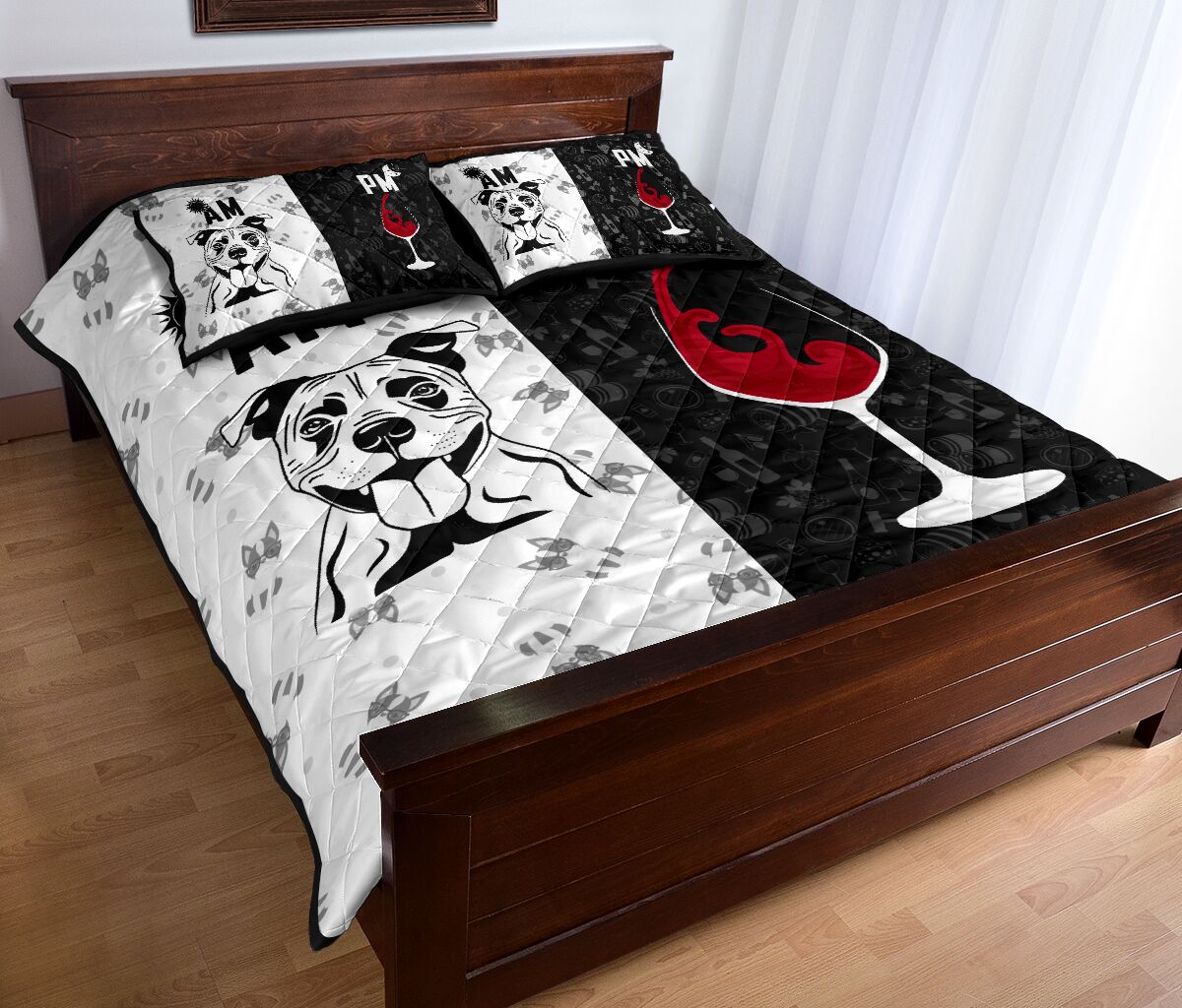 Staffordshire Bull Terier Dog Quilt Bed Set - Love Quilt Bedding Set
