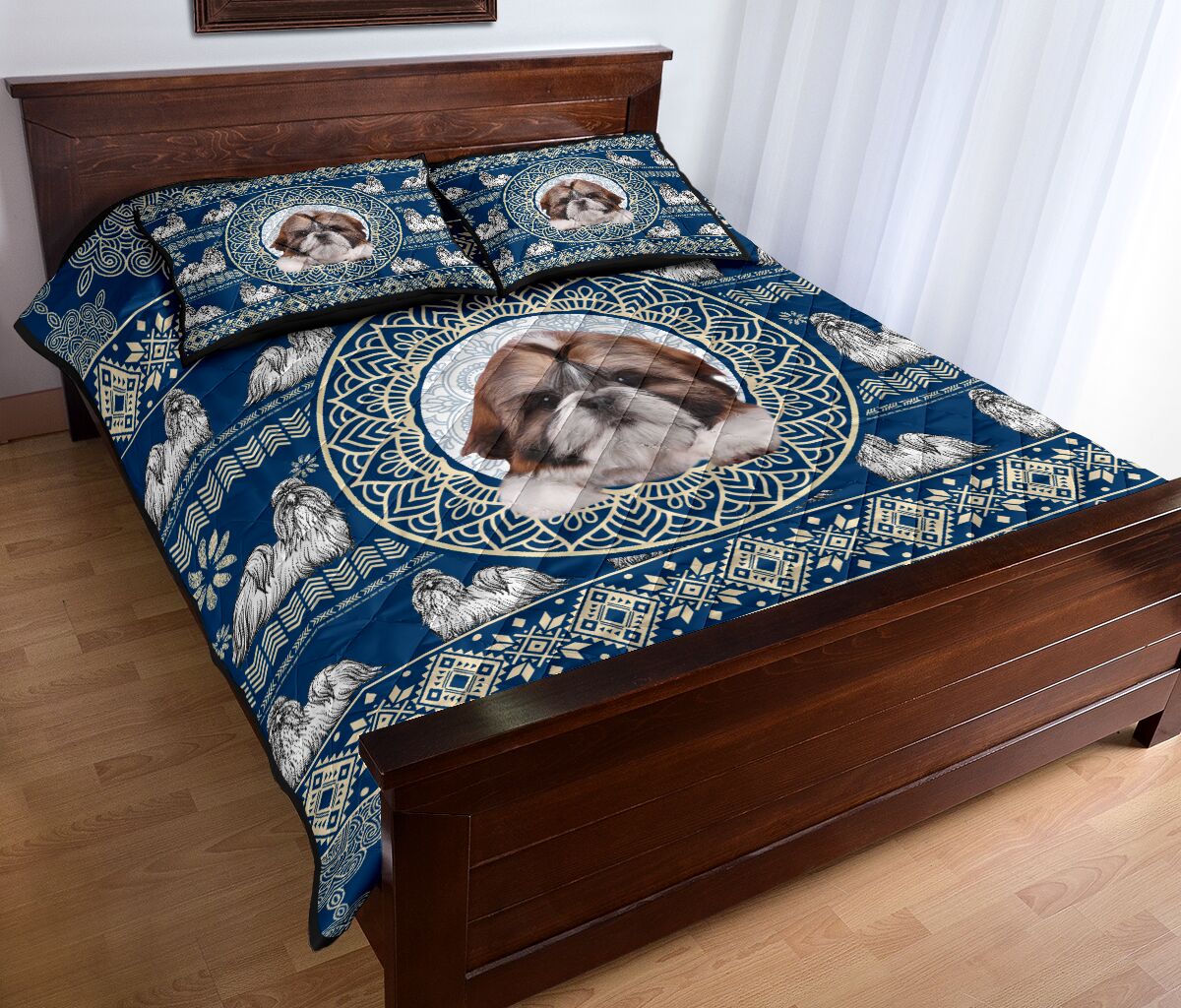 Shih Tzu Mandala Pattern - Bed Set- Love Quilt Bedding Set