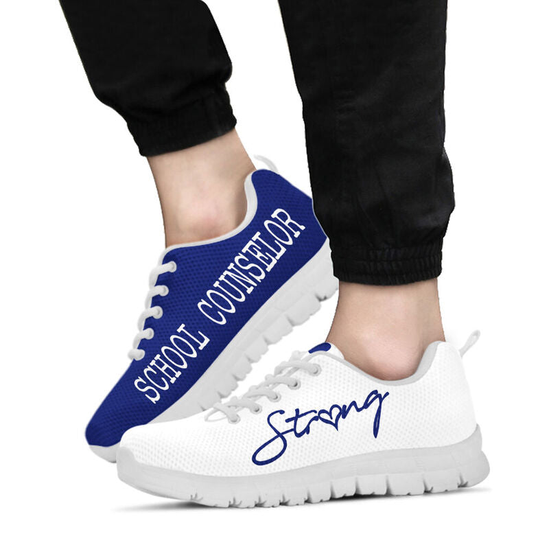 School Counselor Strong Royal Blue White Kd Sneakers, Runni- Love Sneakers