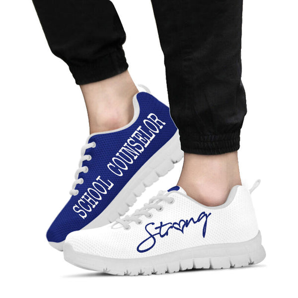 School Counselor Strong Royal Blue White Kd Sneakers, Runni- Love Sneakers