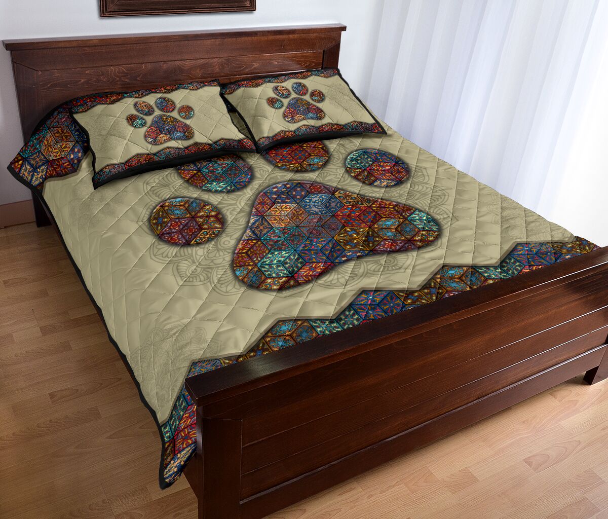 Quilt Bed Set - Dog - Mandala 19 - Love Quilt Bedding Set