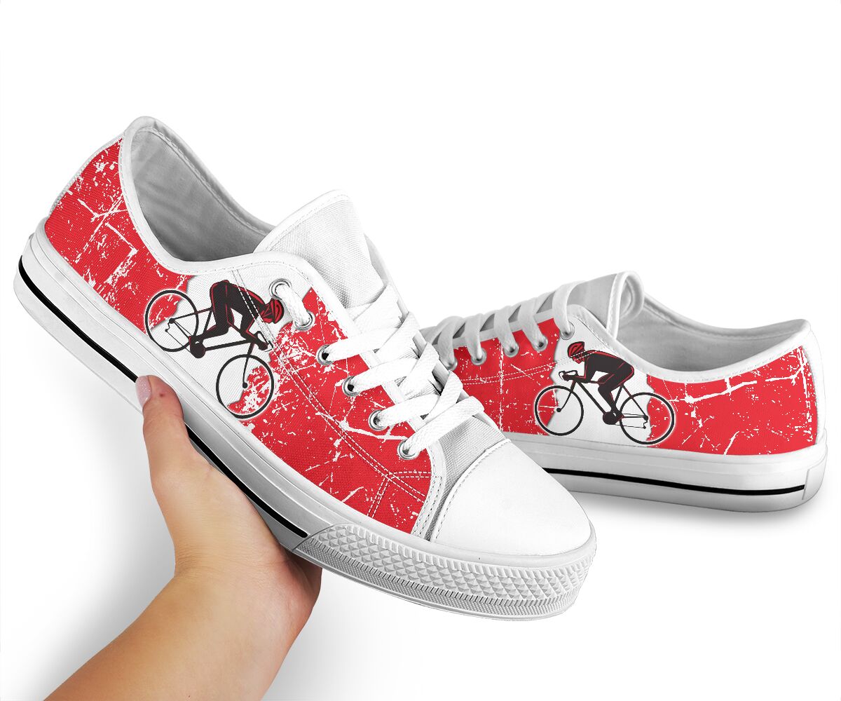 Cycling Red White - Low TopShoe - Love Love Top Shoes