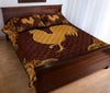 Chicken Flying Leather Carving Style Quilt Bed Set - Love Quilt Bedding Set